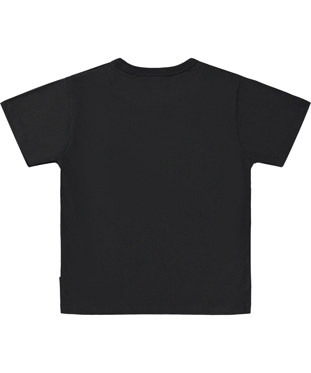 Riley - Black - Svart ekologisk jubileums t-shirt med regnbåge.