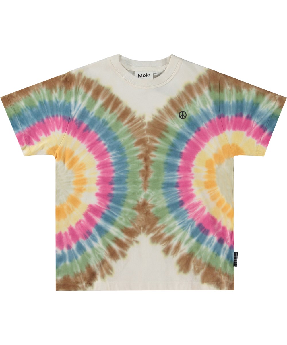 Rodney - Ray Dye - Multifärgad ekologisk t-shirt med tie-dye.