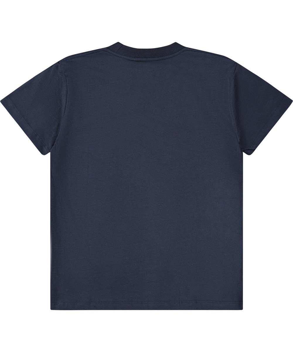 Roxo - Dark Navy - Ekologisk blå unisex t-shirt.