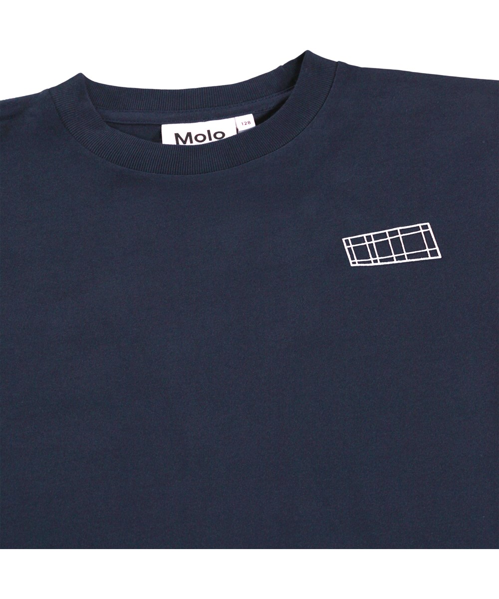 Roxo - Dark Navy - Ekologisk blå unisex t-shirt.