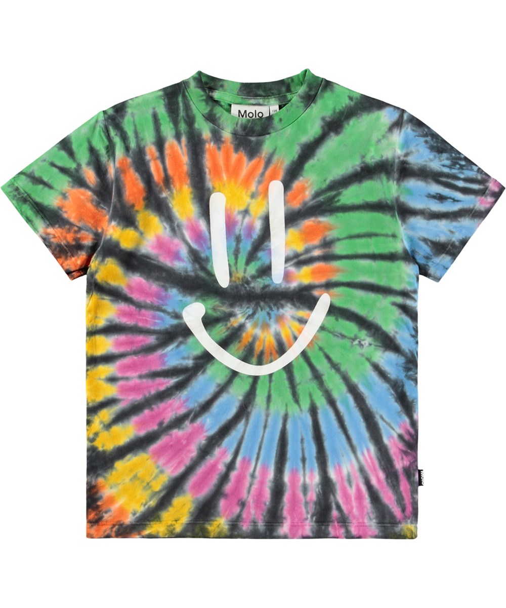 Roxo - Smile Tie Dye - T-shirt för barn i ekologisk bomull
