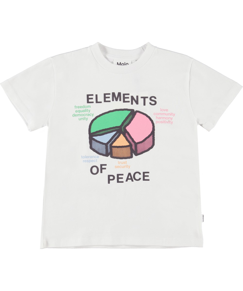 Roxo - Peace Chart - Vit unisex t-shirt med fred.