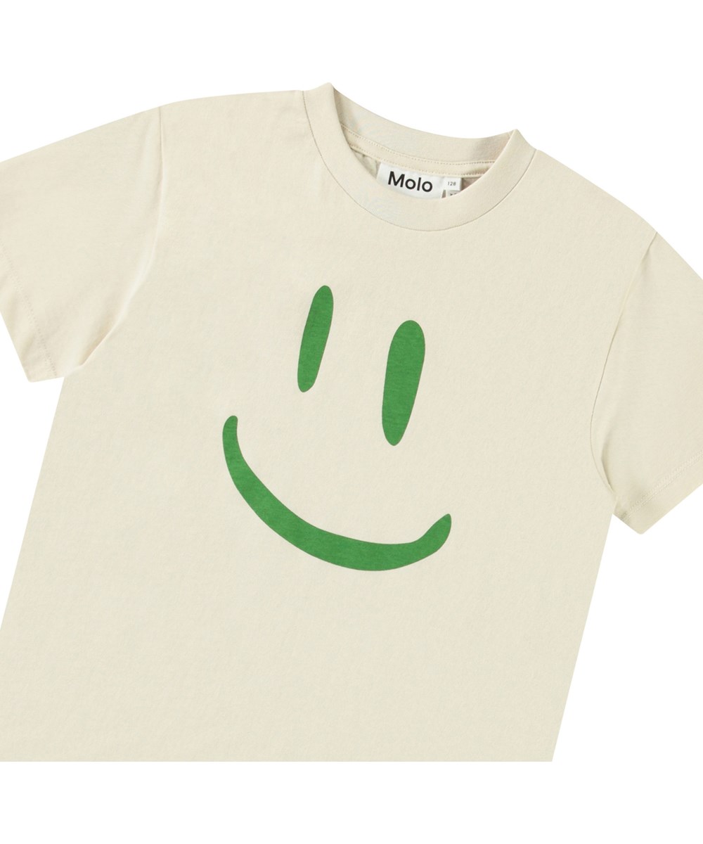 Roxo - White Noise - Off-white t-shirt för barn i ekologisk bomull med korta ärmar, ribbad halsringning och lös passform.