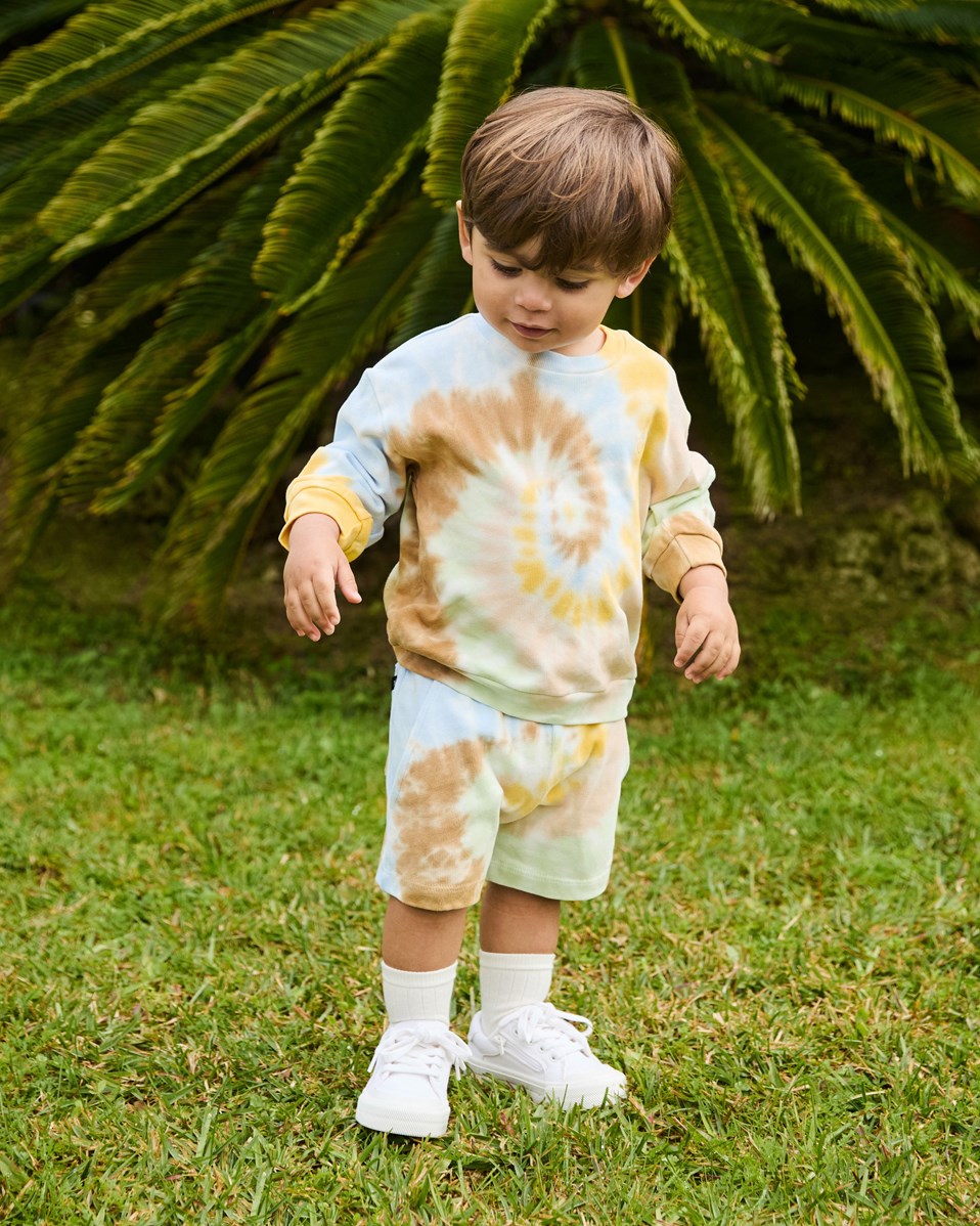 Dear - Tie Dye Swirl - Tie-dye tröja för baby i ekologisk bomull.