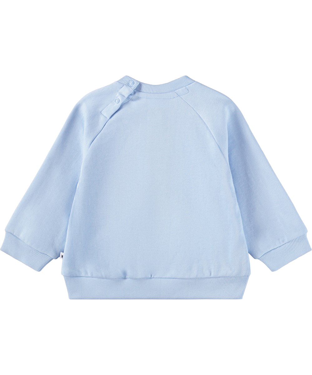 Disc - Meadow Kitten - Mjuk, blå sweatshirt för de små i ekologisk bomull med kattmotiv