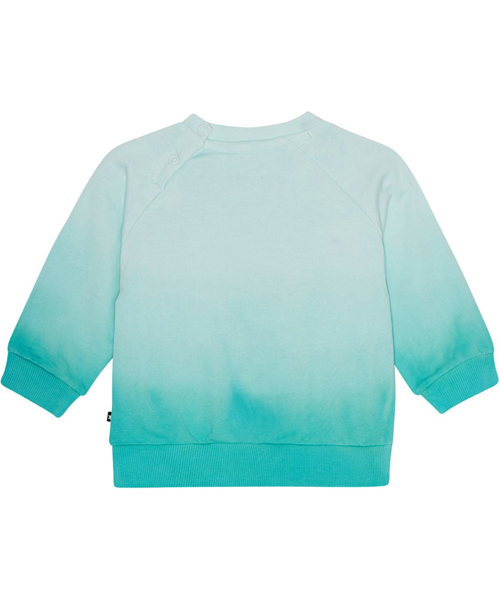 Disc - Pacific Dye - Ljusblå och turkos tie-dye tröja till baby i ekologisk bomullsvelour.