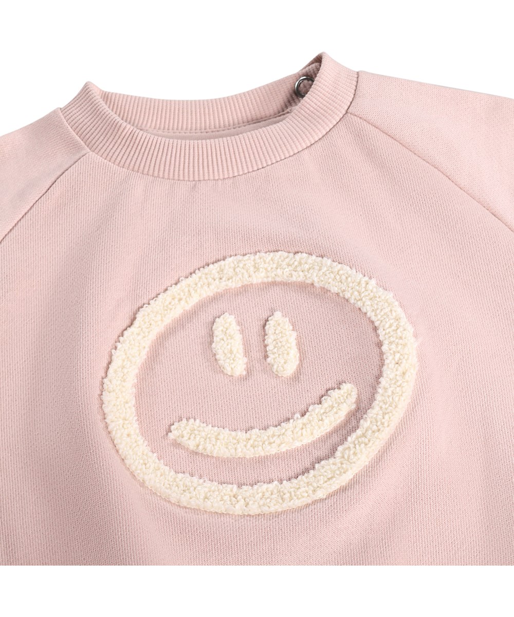 Disc - Petal Blush - Mjuk, ljusrosa sweatshirt för de små i ekologisk bomull