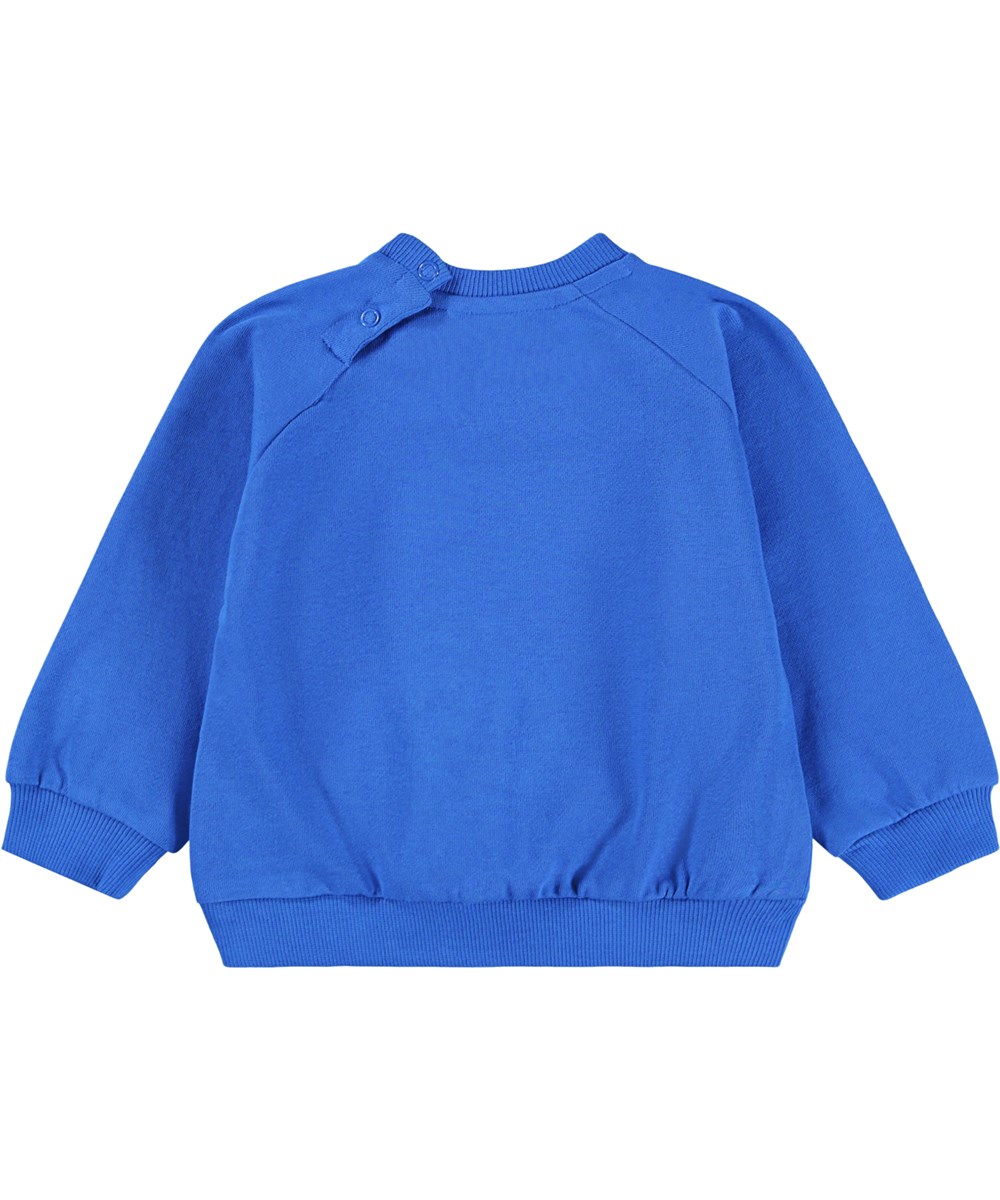 Disc - Shallow Sea - Blå sweatshirt för de minsta i mjuk ekologisk bomull med en elefant på framsidan.