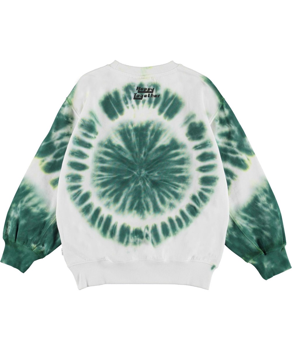 Magni - Green White - Grön och vit tie-dye sweatshirt.