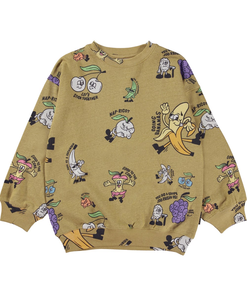 Mar - Fresh Fruits - Grön sweatshirt med frukter.