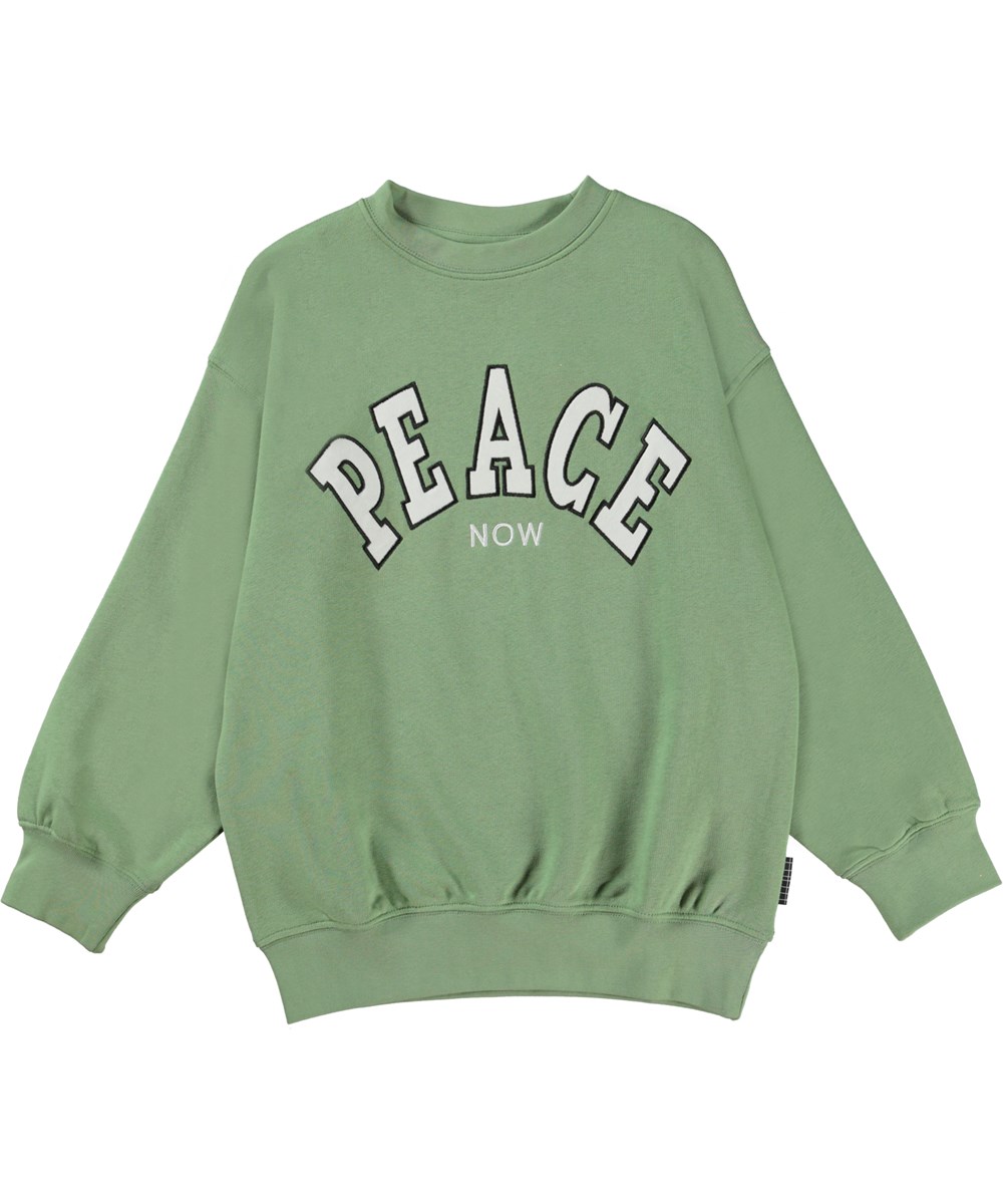 Mar - Meadow - Grön unisex peace now sweatshirt.