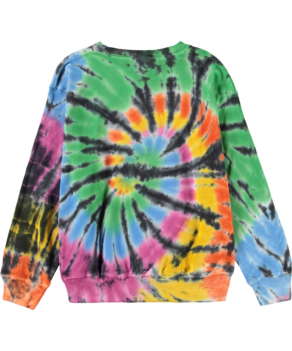 Memphis - Colour Swirl - Flerfärgad batiktröja för barn i ekologisk bomull