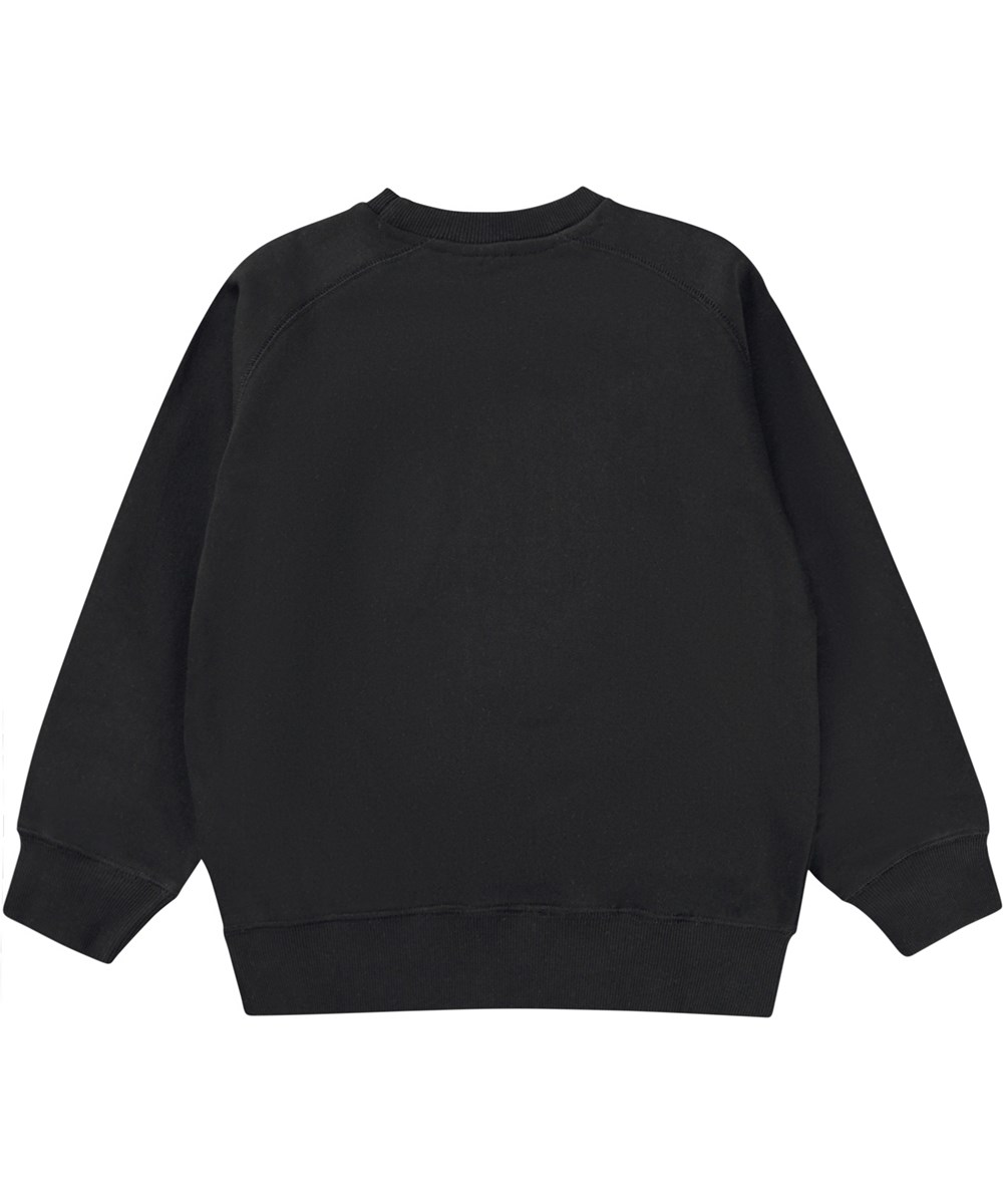 Mike - Black - Svart unisex sweatshirt med smiley.