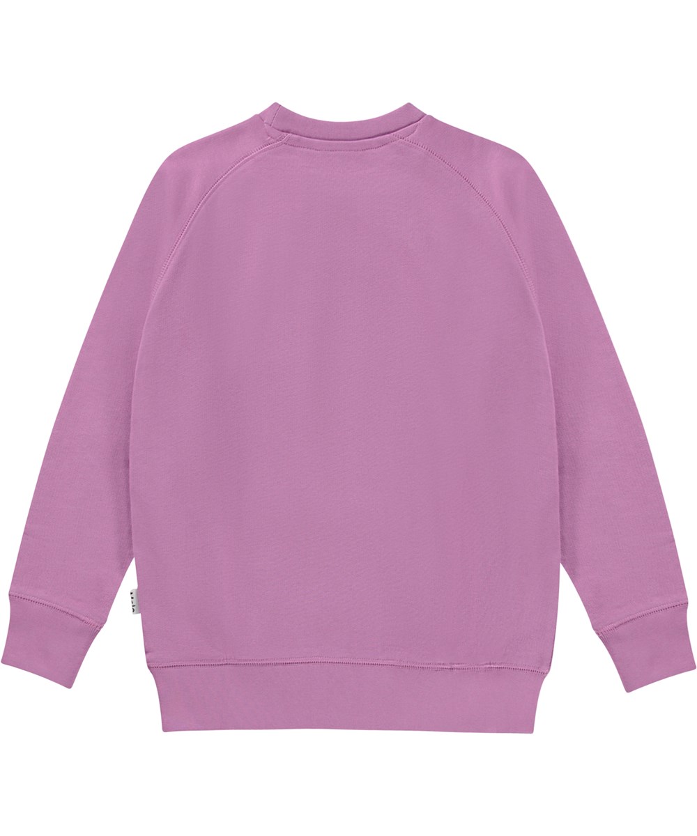Mike - Purple Ray - Lila ekologisk tjocktröja med broderi.