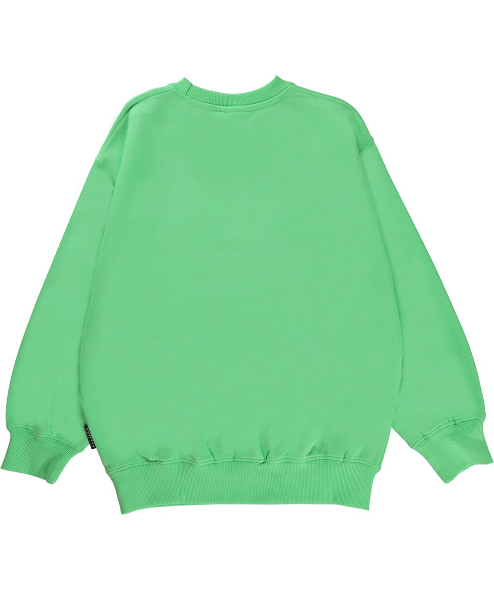Monti - Crisp Green - Unisex grön sweatshirt med smiley.