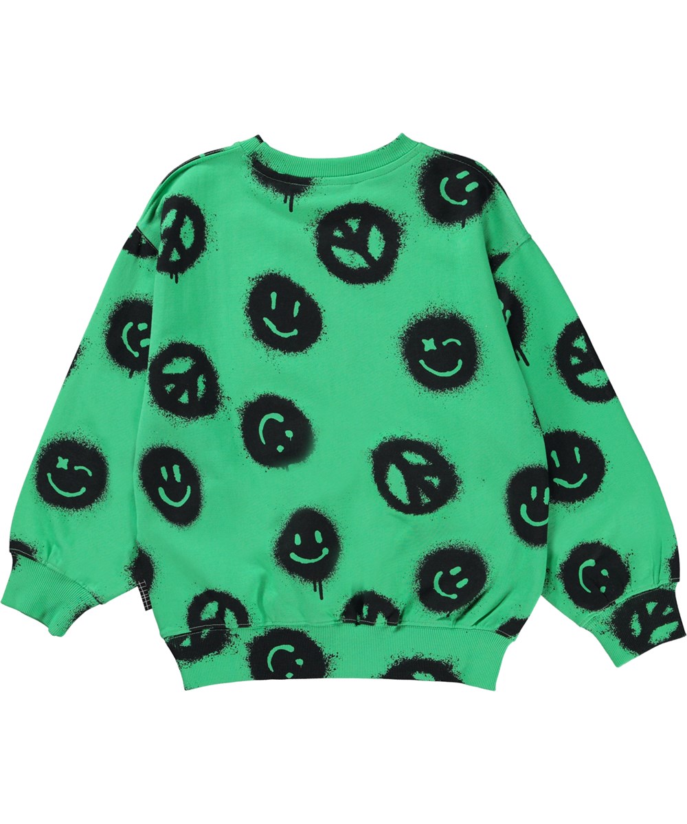 Monti - Fresh Peace - Unisex sweatshirt i grön med peace.
