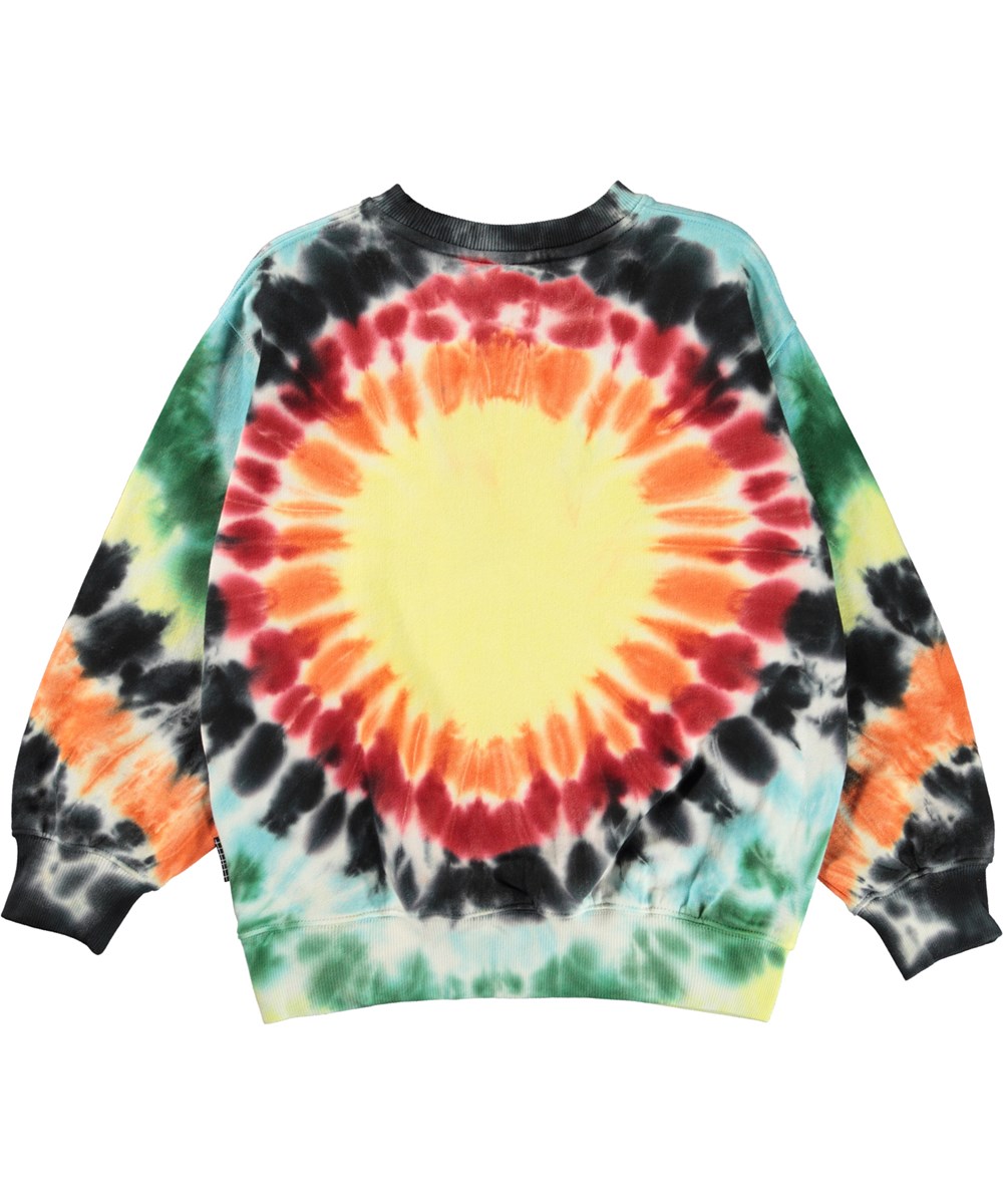 Monti - Happy Colour - Ekologisk sweatshirt med tie-dye och smiley.