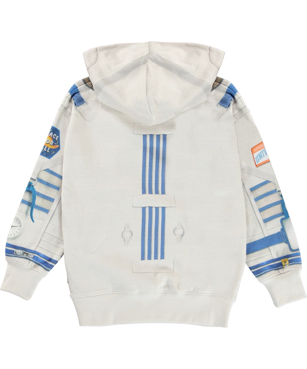 Moz - I Astronaut - Ekologisk vit unisex hoodie astronaut.