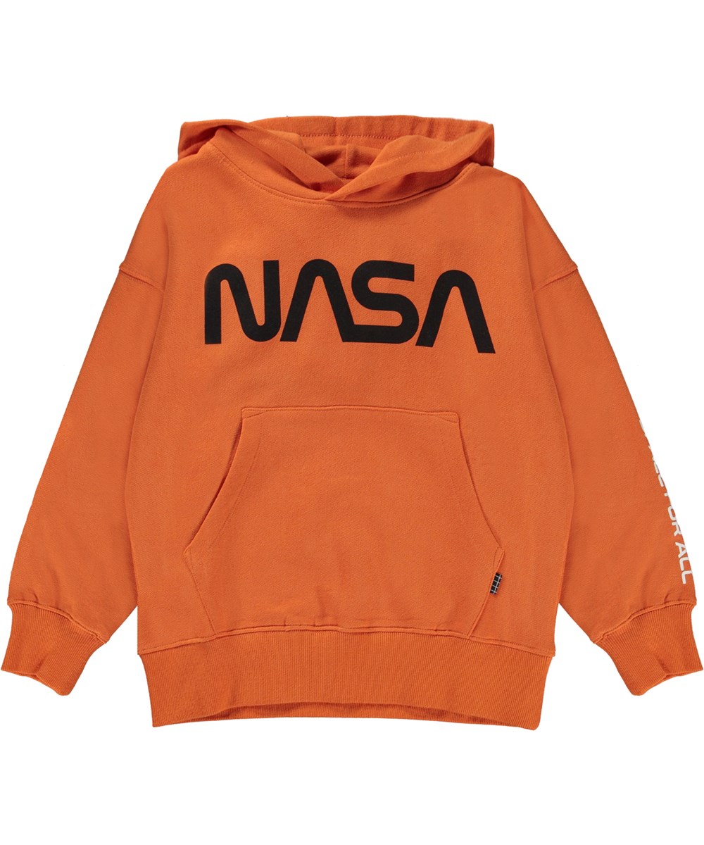 Moz - Sun Power - Orange ekologisk luvtröja med NASA mönster.