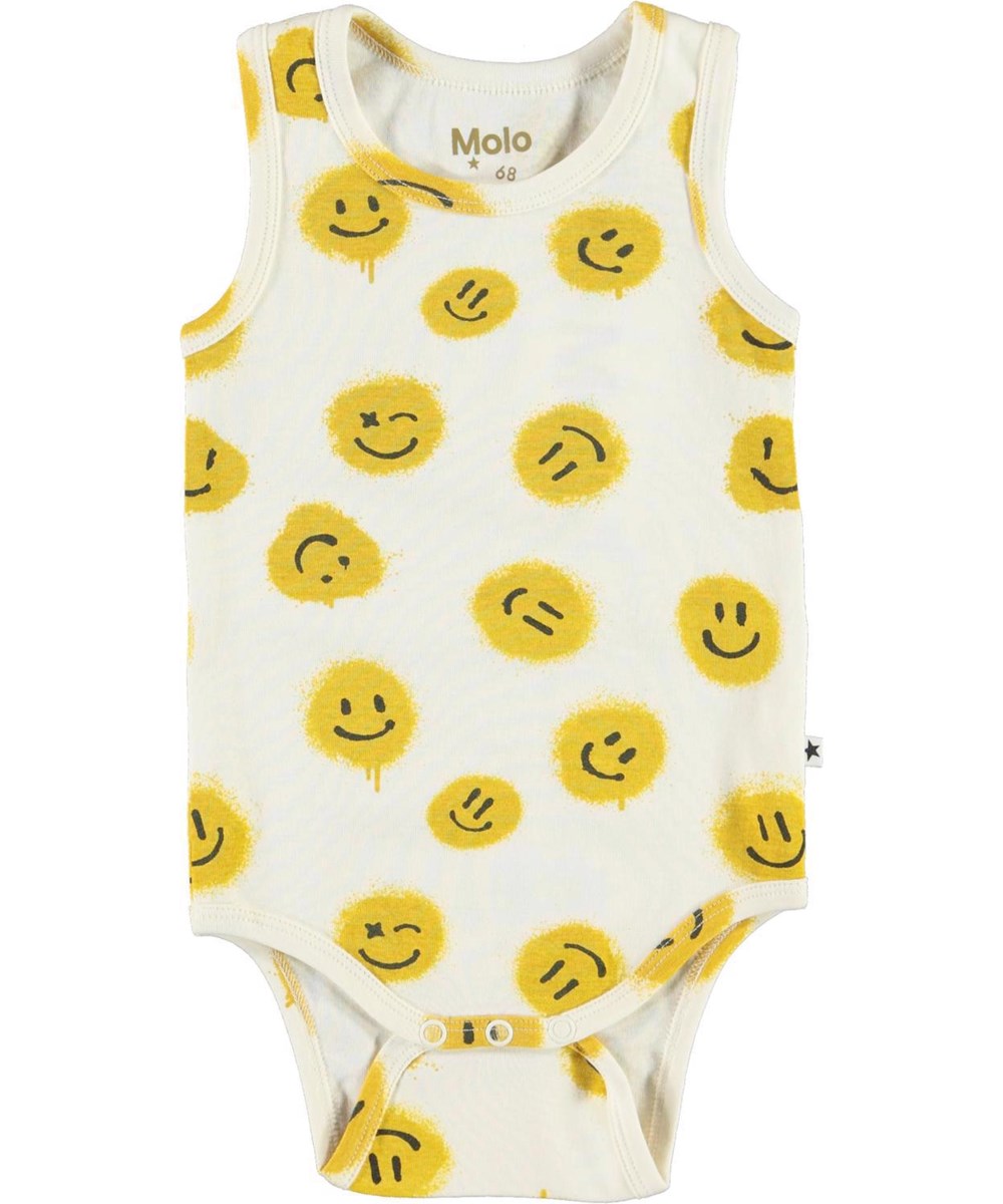 Fabulous - All Smiles - Öko weißer Body kleine Smileys