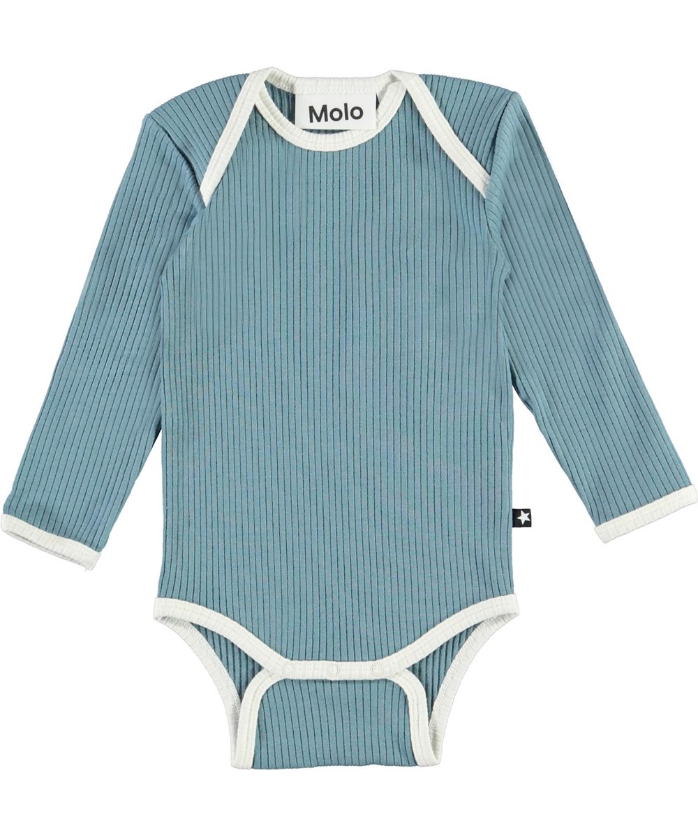 Faros - Aero - Öko hellblauer Babybody mit hellen Kanten