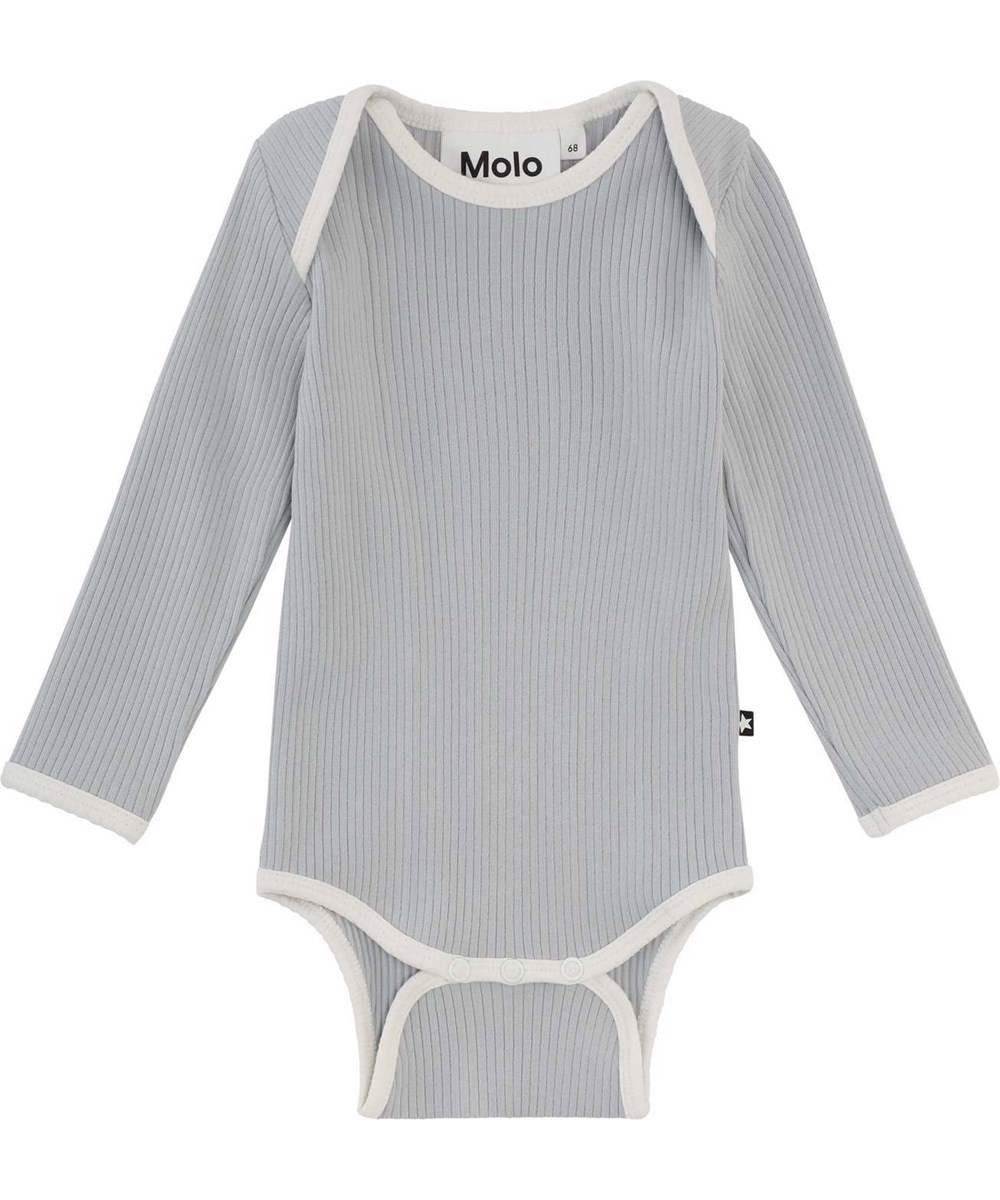 Faros - Pearled Blue - Öko heller Ripp-Body in Graublau