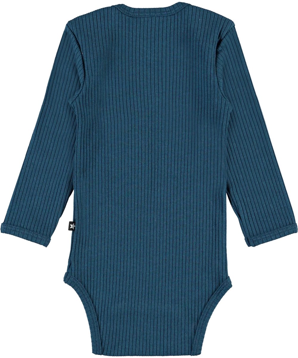 Faros - Sea - Öko blauer Babybody