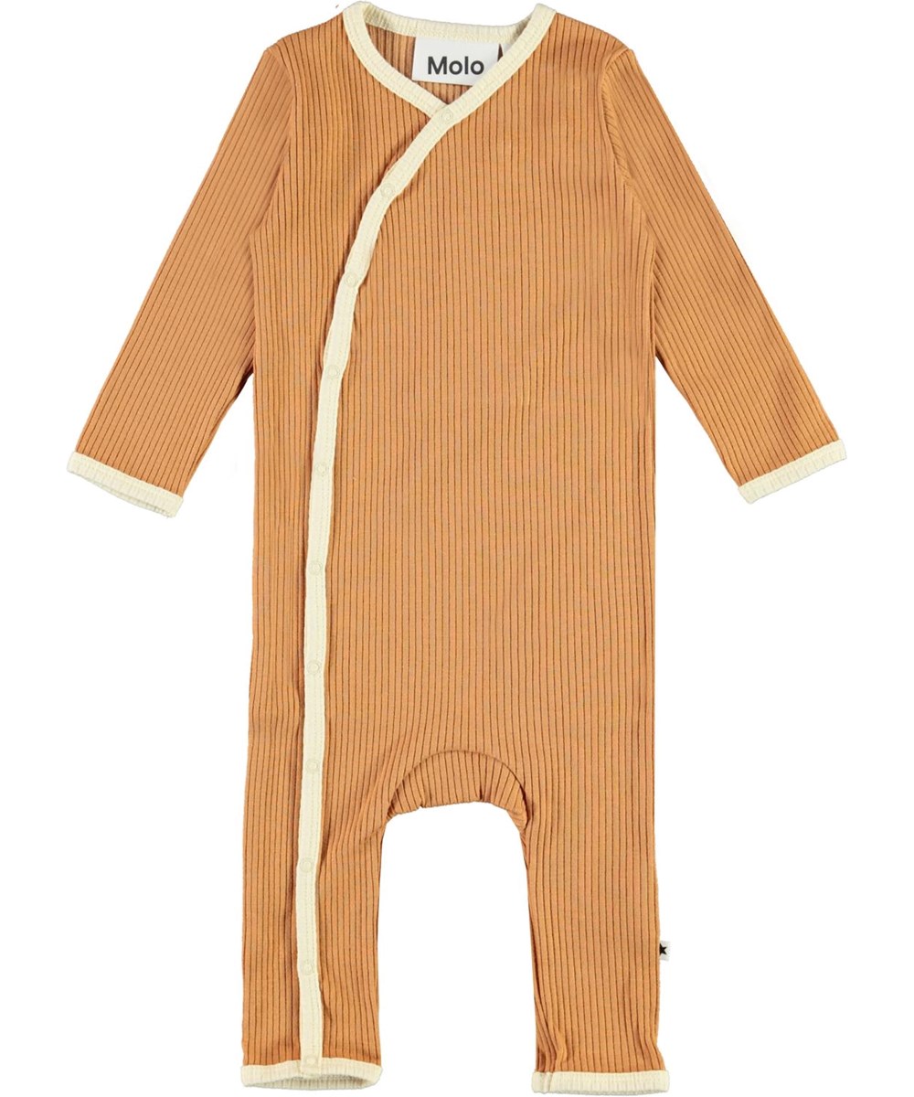 Fellow - Deer - Brauner Babybody mit hellgelber Kante