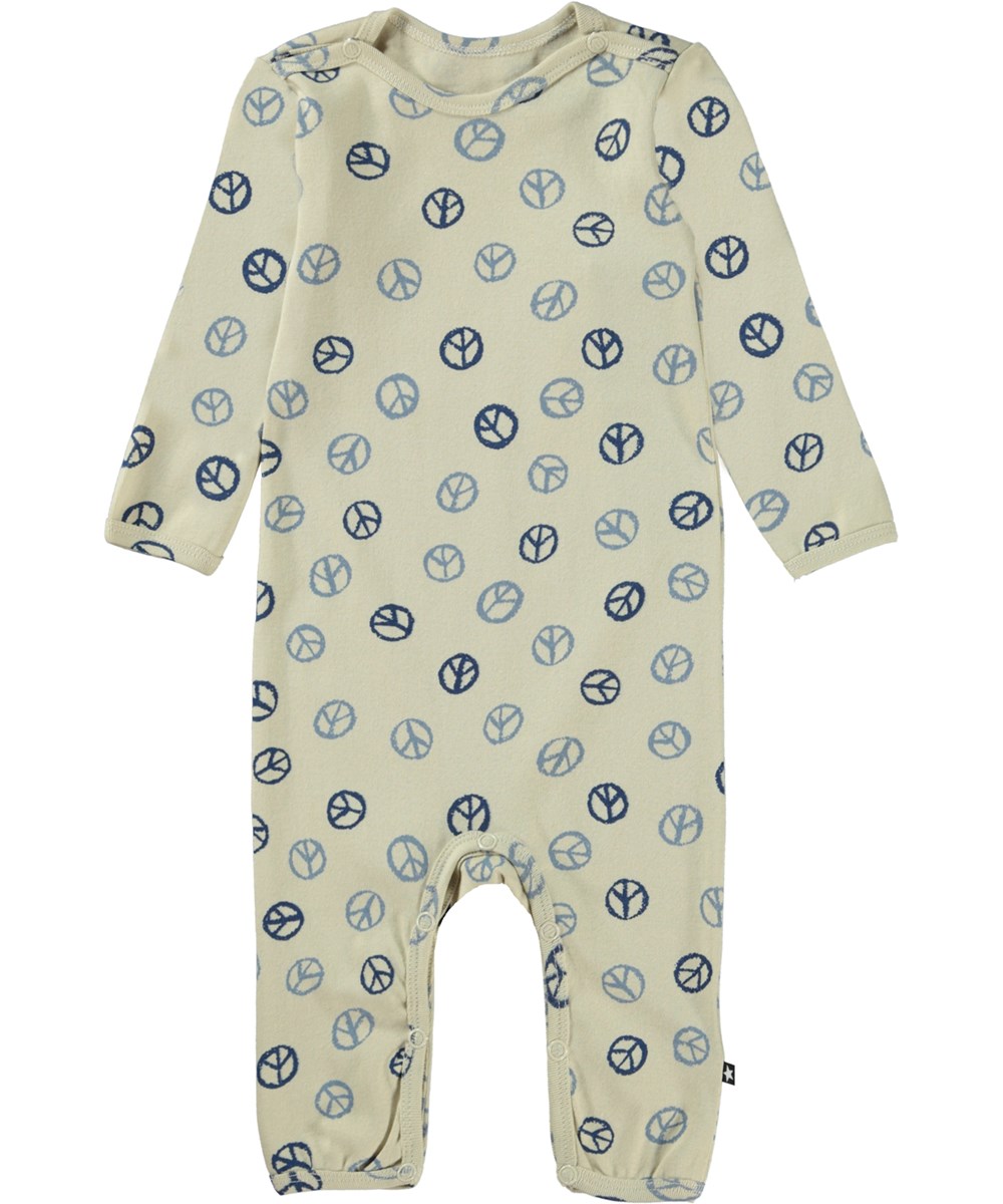 Fenez - Peace All Over - Öko-Babyanzug mit Peace-Zeichen-Print