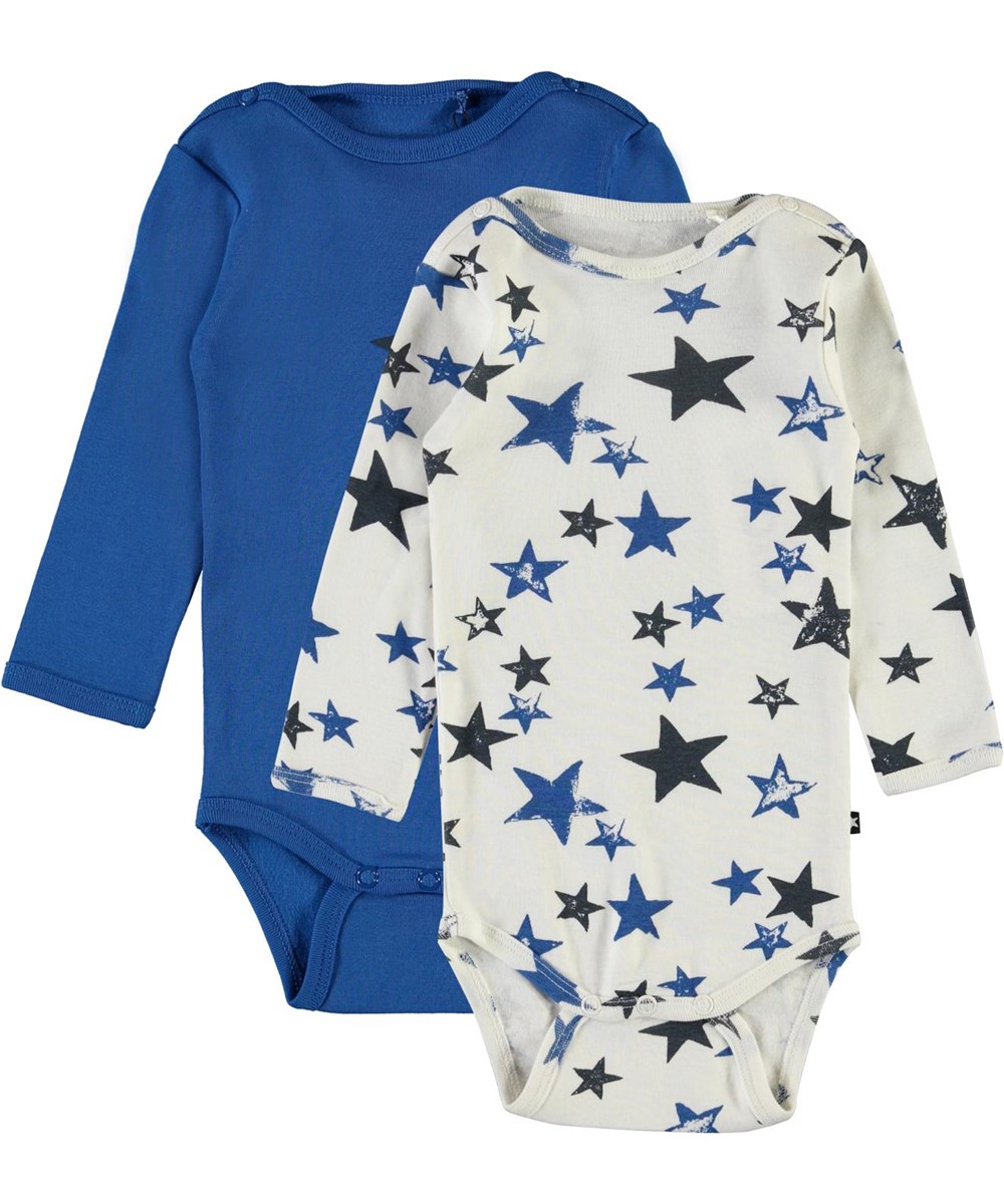 Foss 2-Pack - Cobalt - Öko 2-pack Baby-Body blau und Sterne