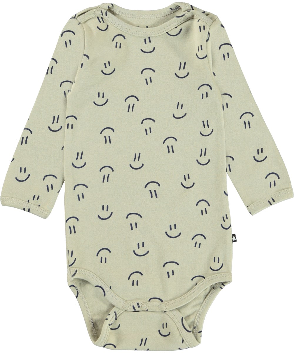 Foss 2-Pack - Happy Sailor - Öko-Babystrampler im 2er-Pack mit Smiley-Aufdruck