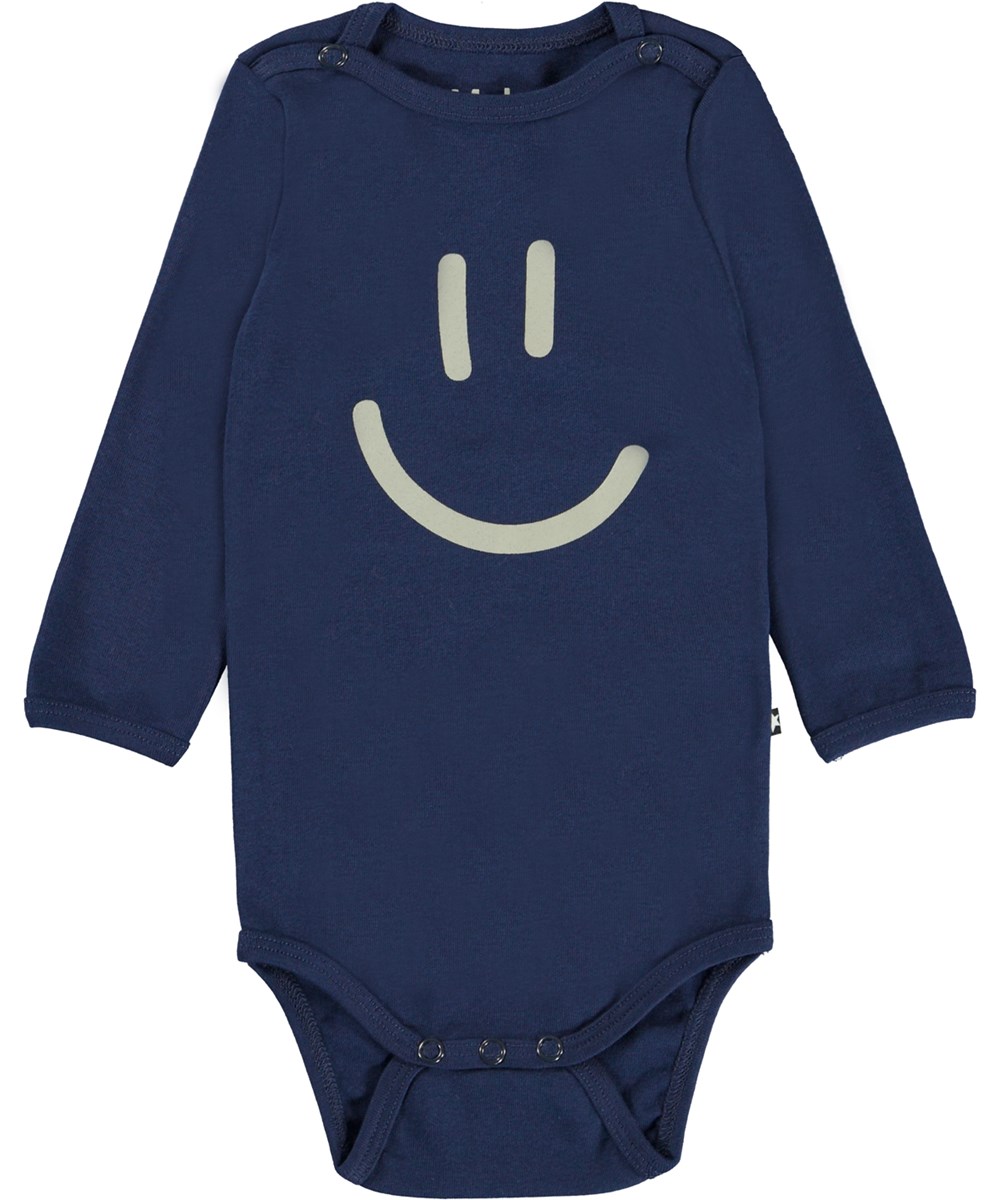Foss 2-Pack - Happy Sailor - Öko-Babystrampler im 2er-Pack mit Smiley-Aufdruck