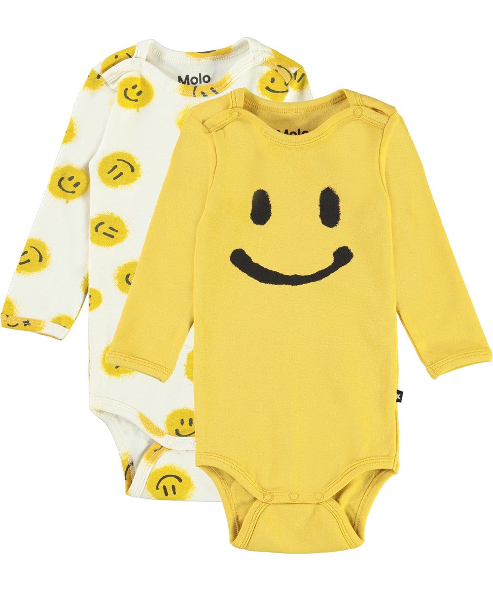 Foss 2-Pack - Hazy Sun Smiles - Öko 2er Pack Babybody