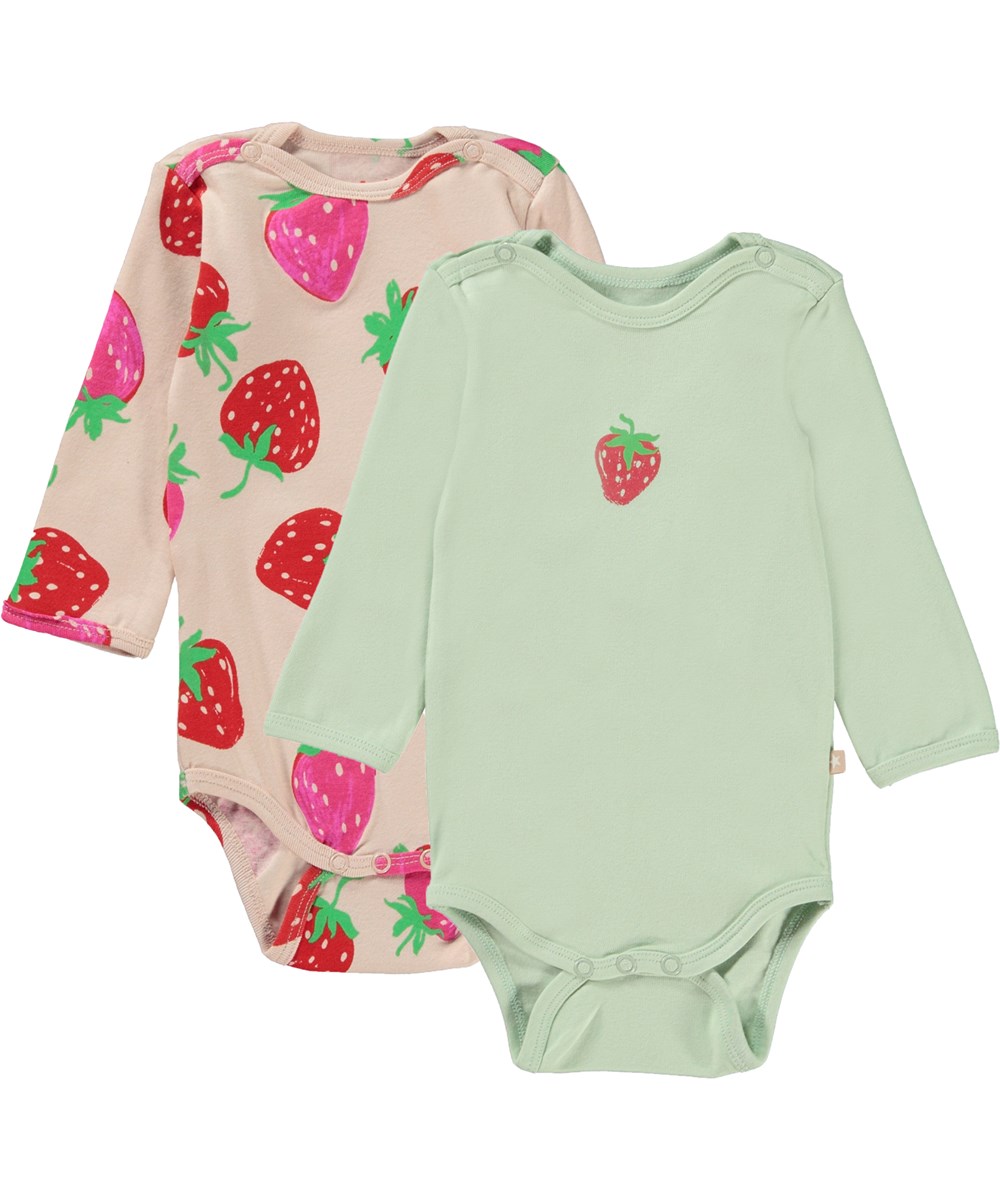 Foss 2-Pack - Pear Strawberries - 2er-Pack Babybody mit Erdbeeren