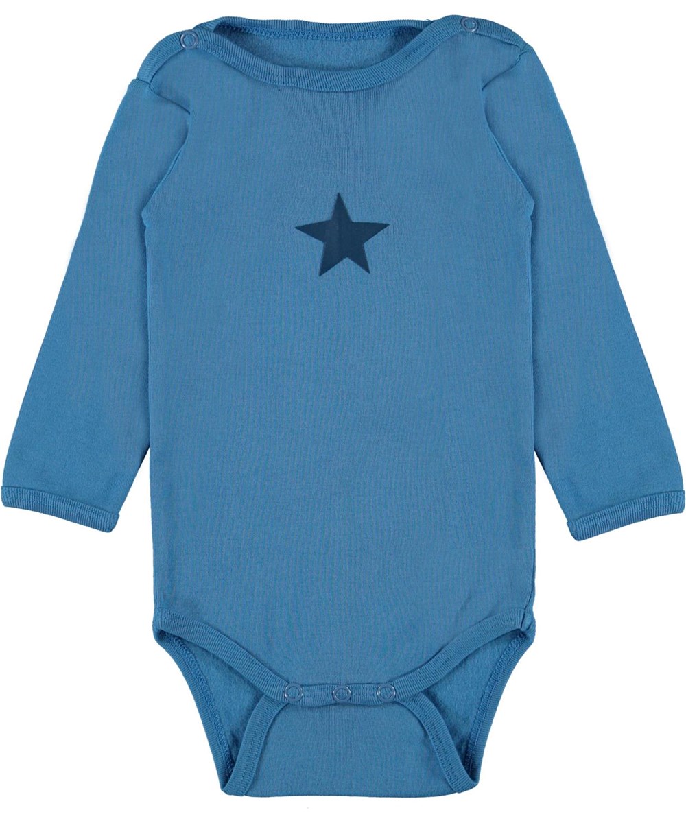 Foss - Aqua - Öko blauer Babybody Stern