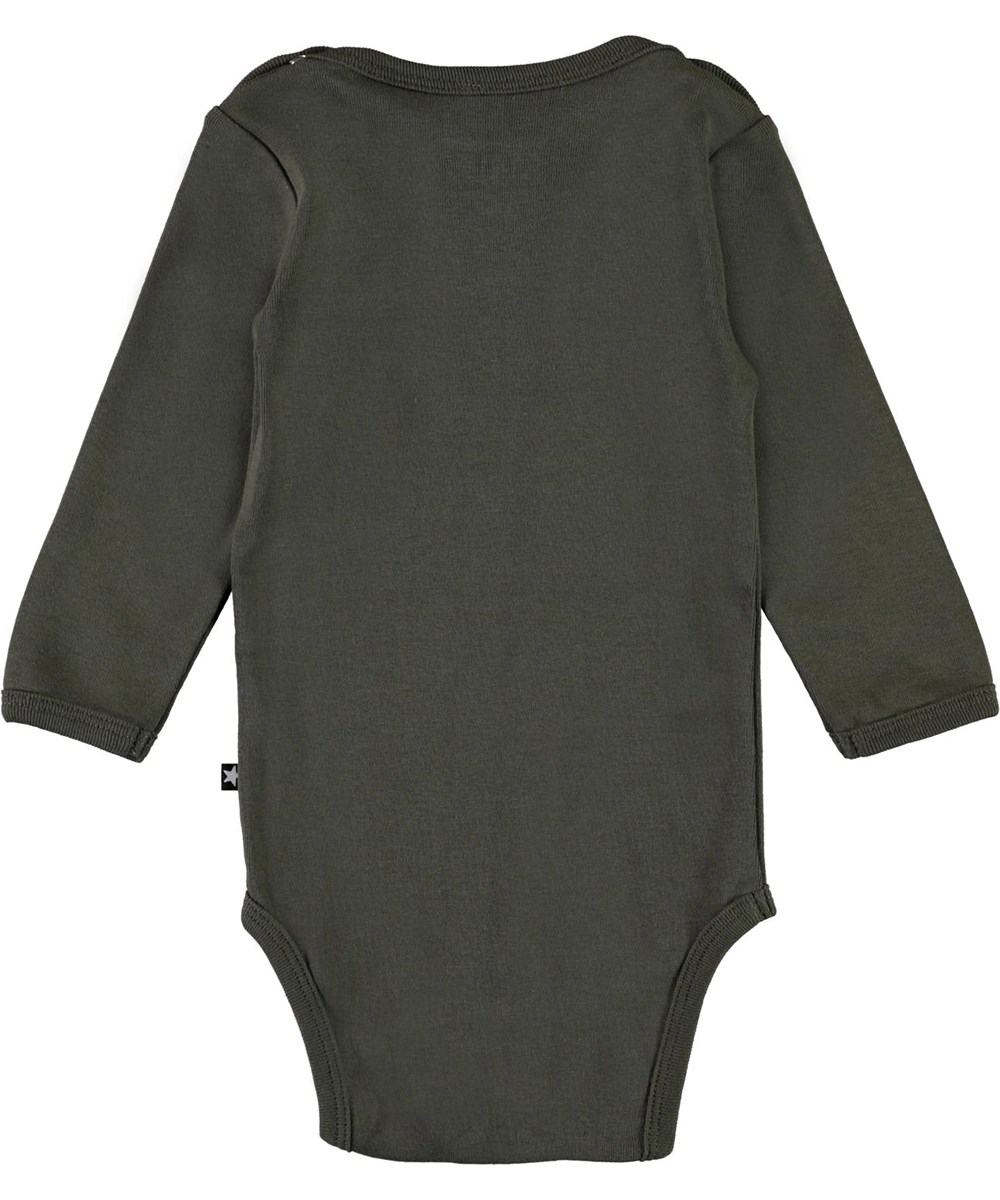 Foss - Beluga - Öko dunkelgrüner Babybody Stern