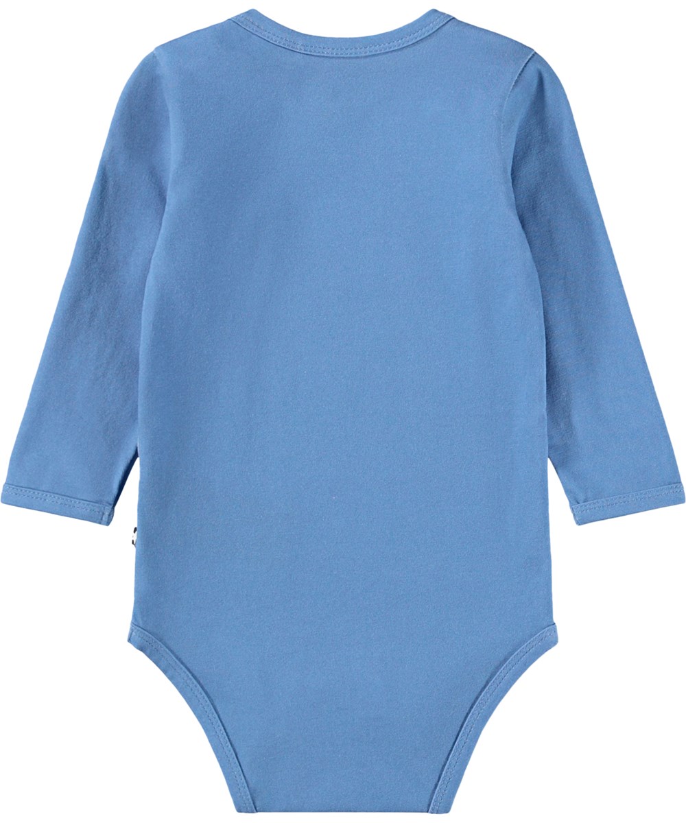 Foss - Tiger Cub - Blauer, langärmeliger Body für die Kleinen aus Bio-Baumwolle mit Tigerprint