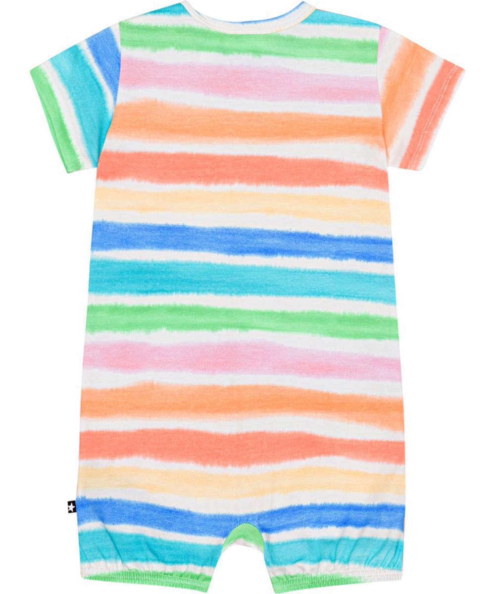 From - Multi Colours - Gestreifter Overall mit T-Shirt-Ärmeln aus Öko-Baumwolle