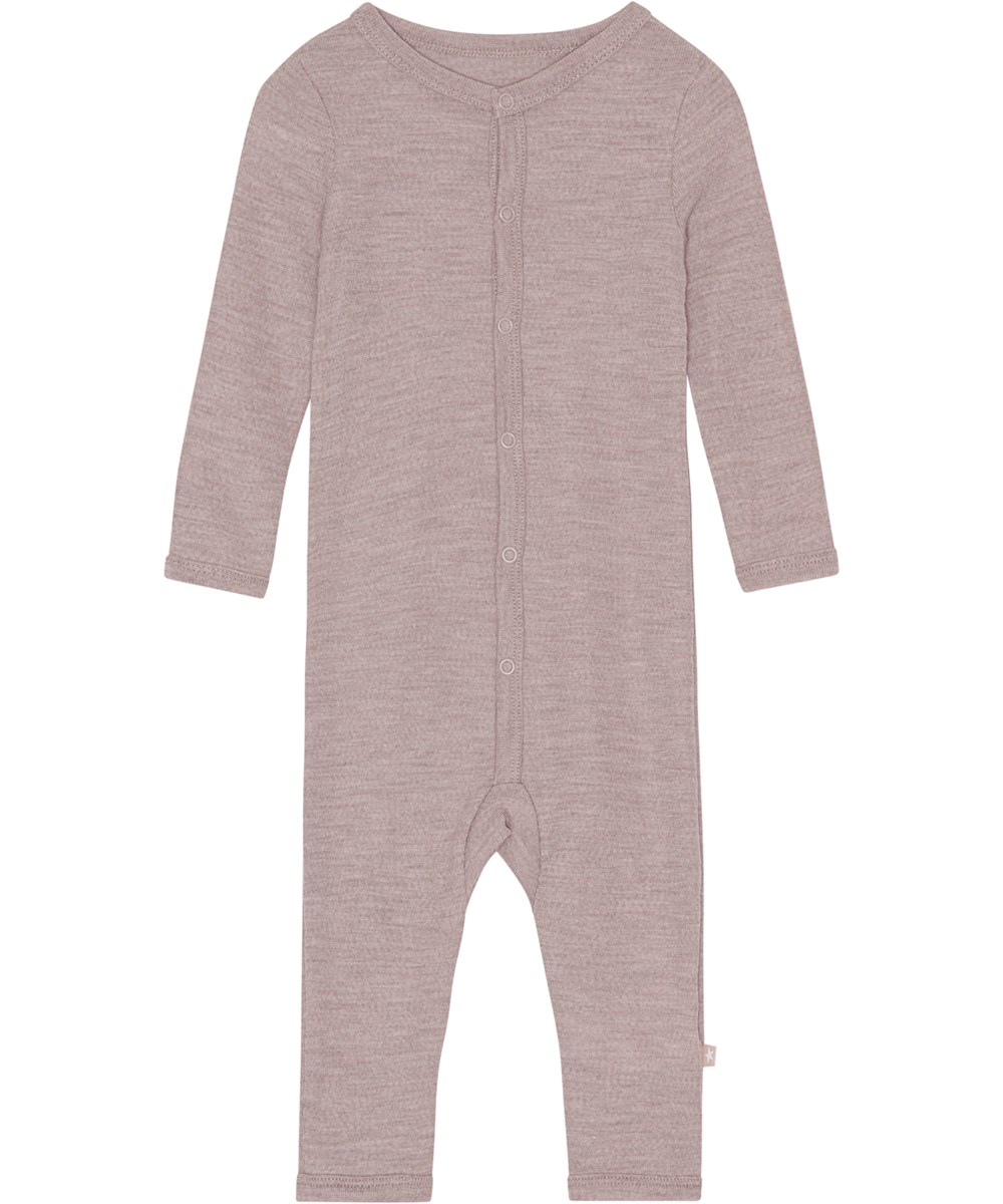 Fahari - Rose Melange - Rose baby romper in Oeko-Tex Merino wool