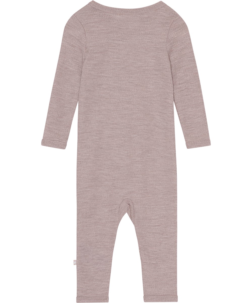 Fahari - Rose Melange - Rose baby romper in Oeko-Tex Merino wool