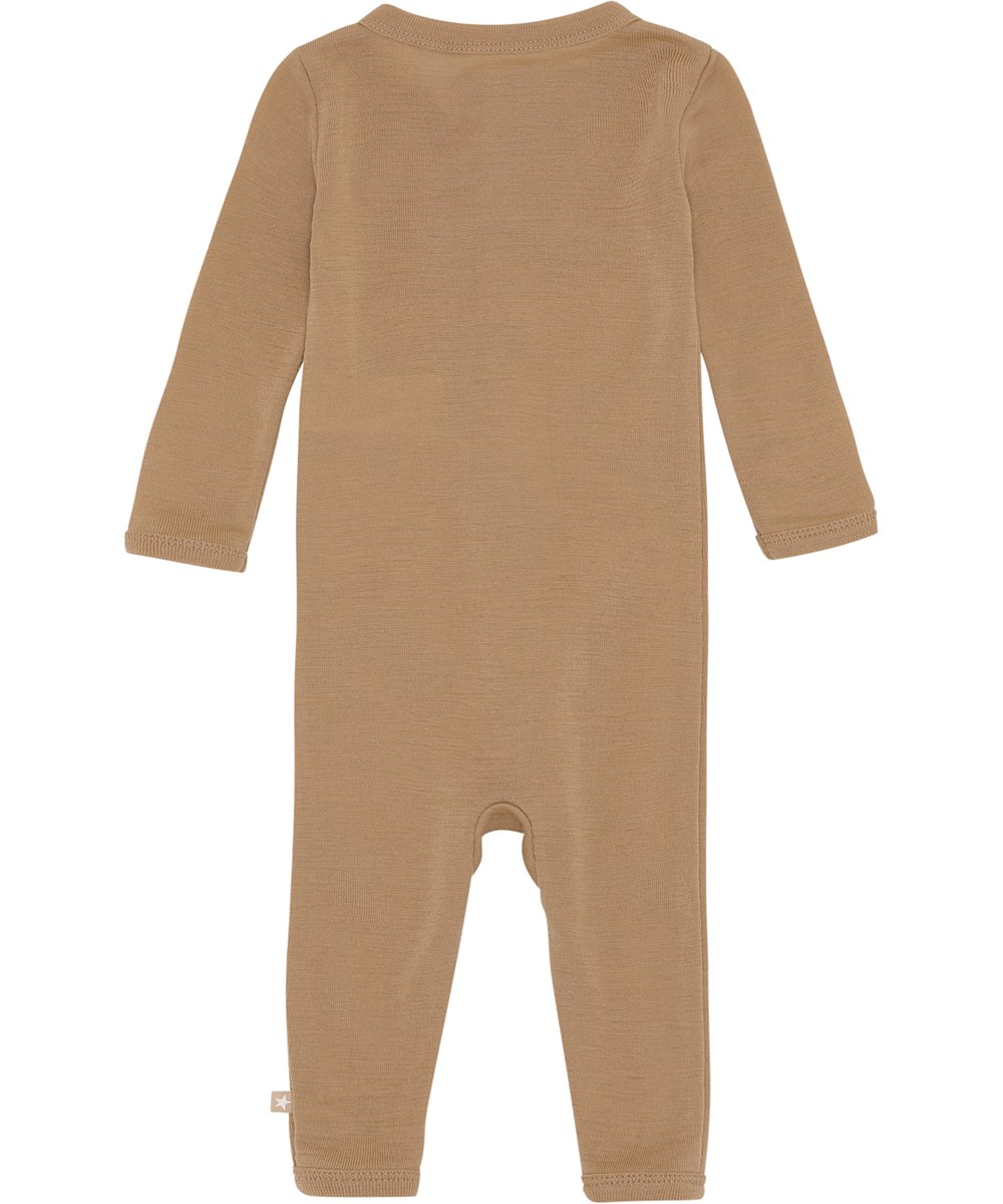 Fahari - Rose Mist - Lichtroze wollen babypakje met drukknopen