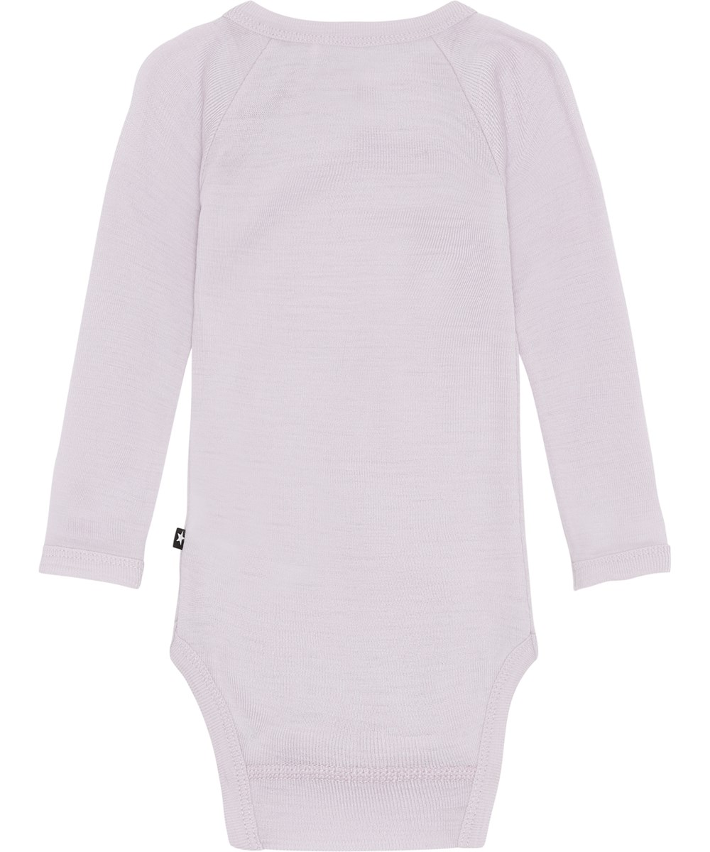 Farai - Frozen Lilac - Lichtpaarse wollen rompertje