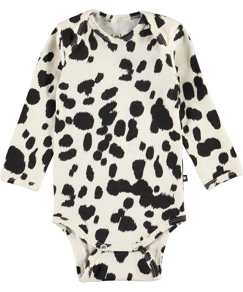 Faros - Dalmatian - White baby bodysuit in dalmation print
