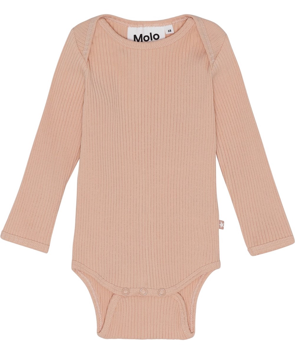 Faros - Fluffy Rose - Rose organic unisex baby bodysuit in rib