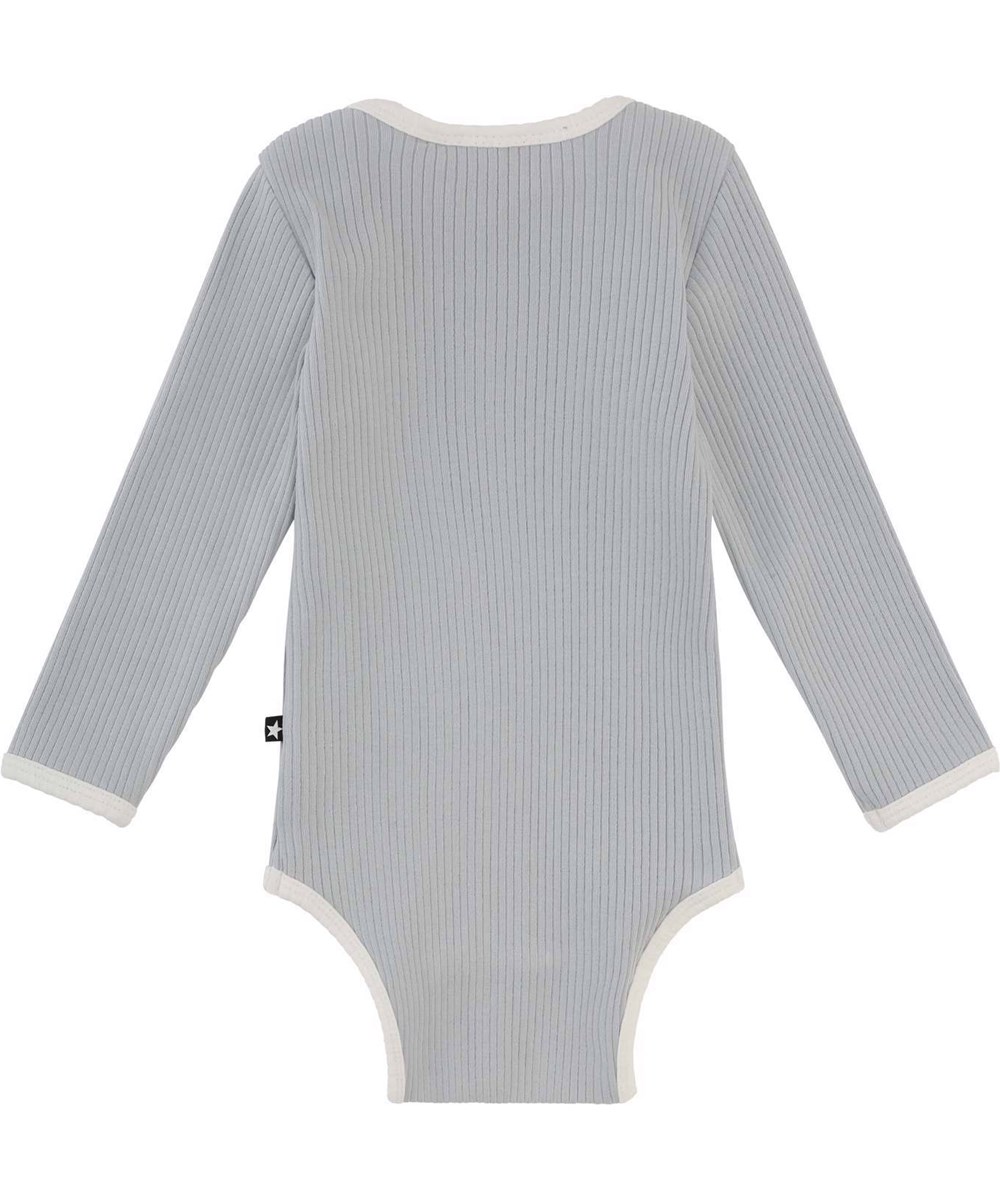 Faros - Pearled Blue - Organic rib light grey/blue 