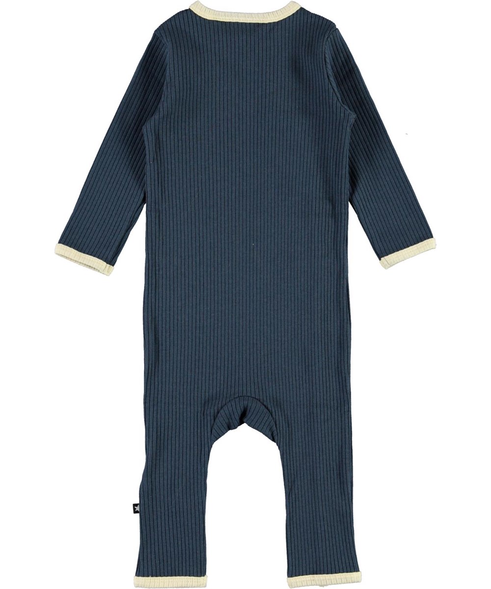 Fellow - Summer Night - Donkerblauwe babypakje met witte boorden