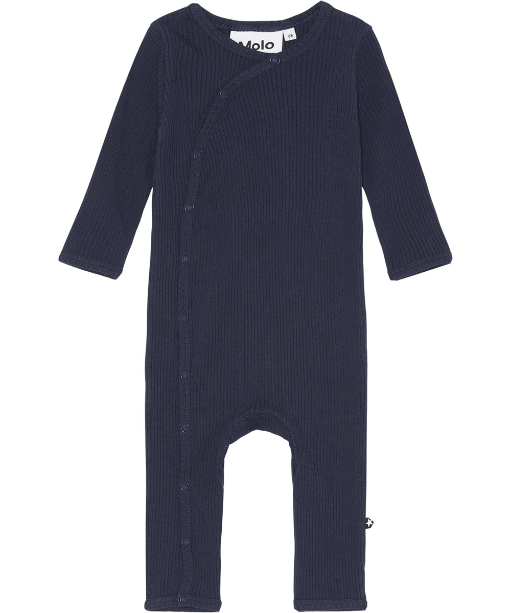 Fellow - Galaxy Blue - Blue organic baby bodysuit with snaps