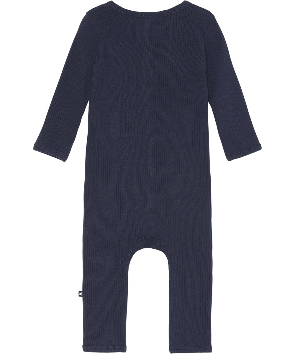 Fellow - Galaxy Blue - Blue organic baby bodysuit with snaps