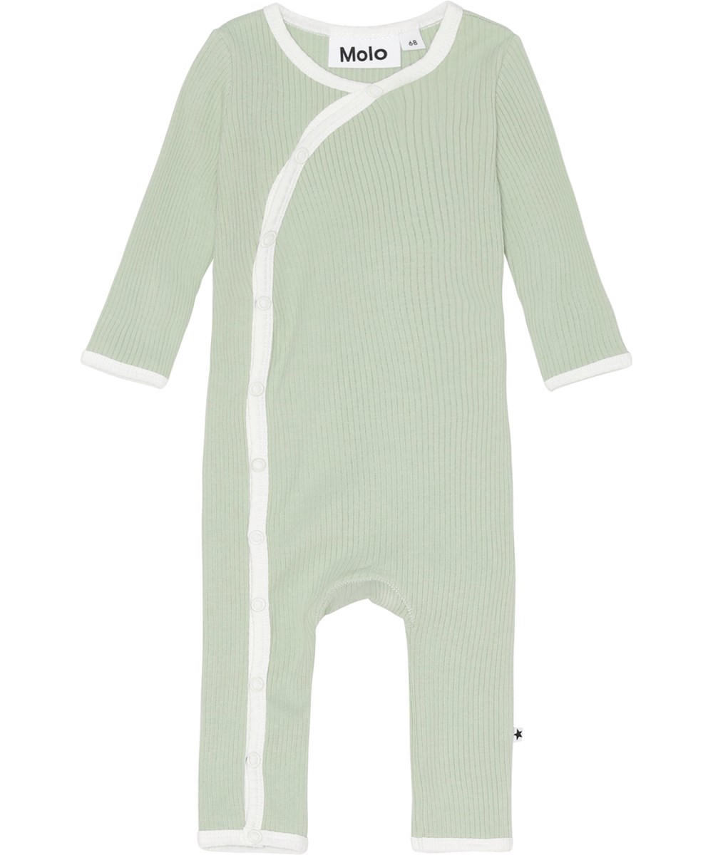 Fellow - Mint - Mint green organic baby bodysuit with snaps