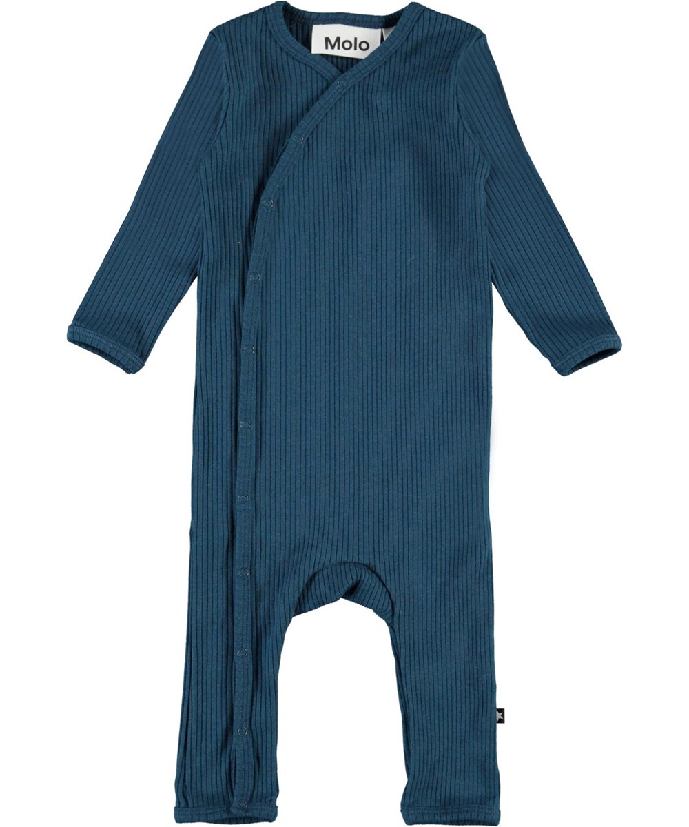 Fellow - Sea - Dark blue baby bodysuit in rib 